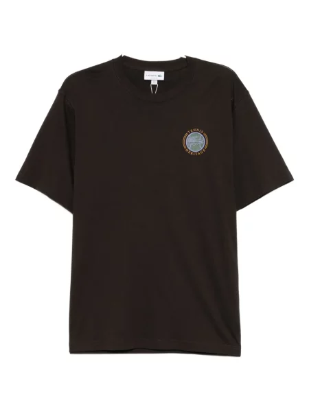 Tricou Lacoste cu imagine din jerseu maro