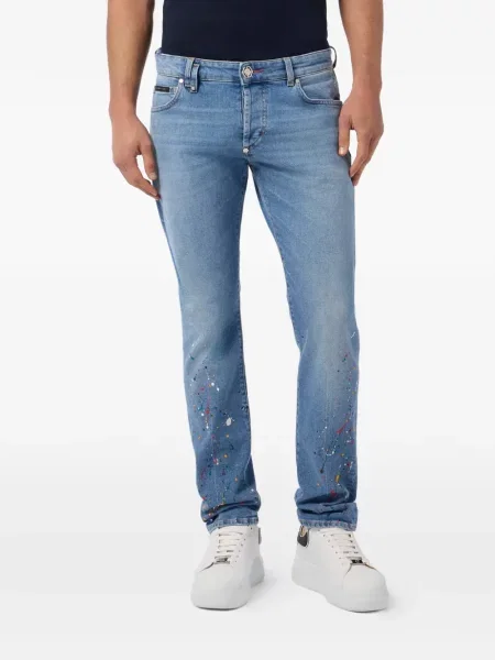 Blugi drepți Philipp Plein albastru