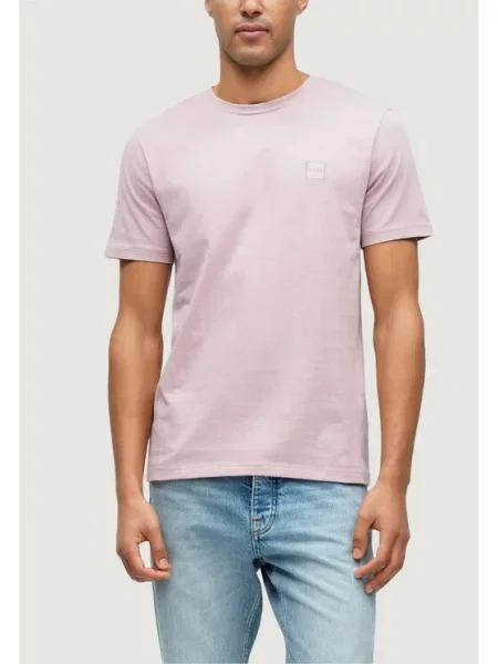 BOSS Marškinėliai Tales 02 Casual Fit rožinė