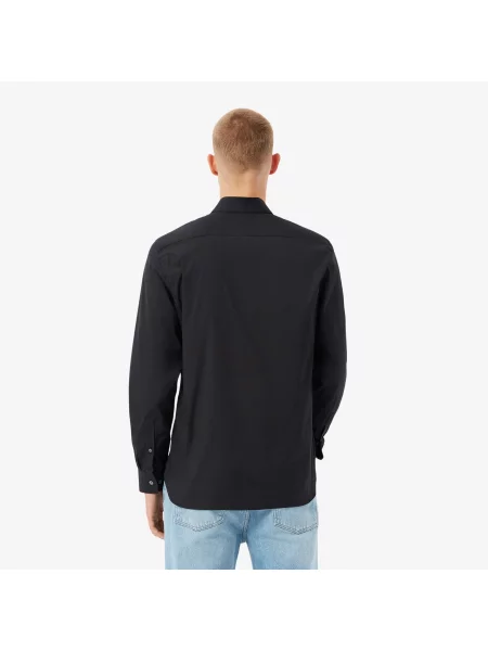 Lacoste Koszula Slim Fit Z Elastycznej Popeliny czarny