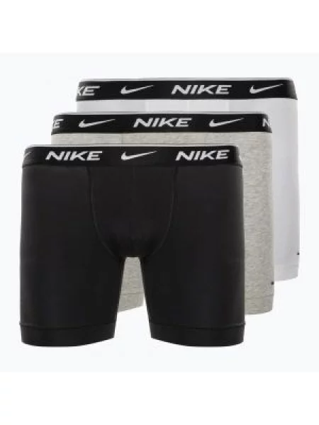 Bokserki Nike Everyday Cotton Stretch Boxer Brief 3 pary white/grey heather/black białe