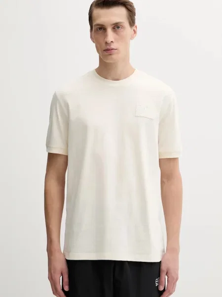 Тениска Emporio Armani с апликация бежово