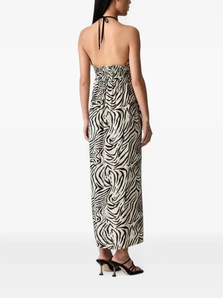 Rochie maxi Vicolo cu imagine cu model zebră cu gât halter