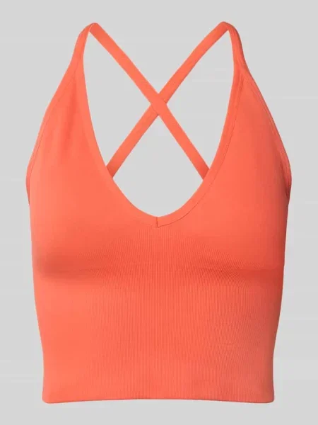 Top Aim'n z dekoltem w serek na ramiączkach pomarańczowy