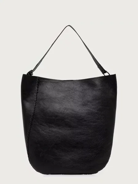 AllSaints чанта crossbody дамска от кожа ESME черно