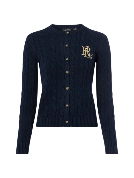 Lauren Ralph Lauren Kardigan Kobiety niebieski jednolity L granatowy