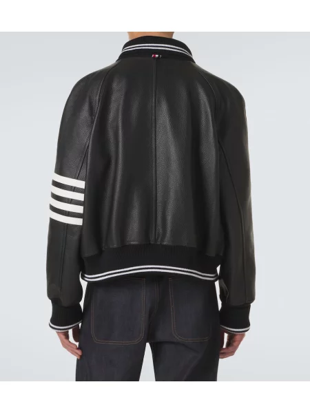 Geanta de piele Thom Browne negru