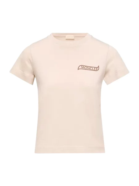 Koszulka Moncler z logo beżowa