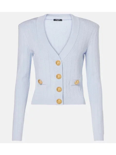 Cardigan Balmain tricotate albastru