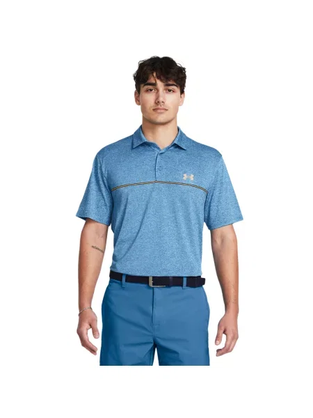 Polo Under Armour cu dungi albastru