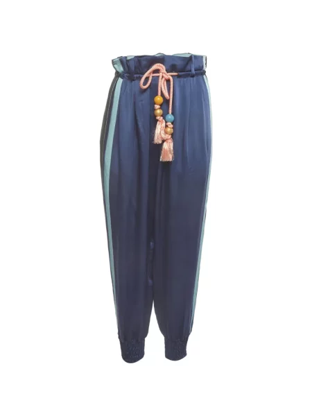 Cu centură pantaloni Peter Pilotto cu dungi albastru