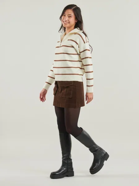 Fusta mini Tommy Hilfiger de catifea maro
