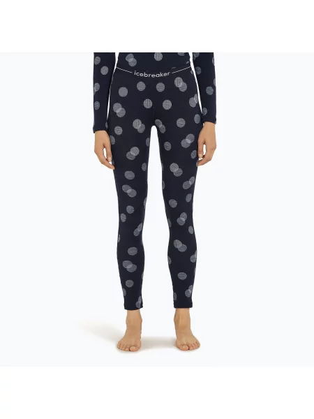 Termo kalhoty icebreaker Merino Vertex Fall Flakes midnight navy/ snow/j tmavě modré
