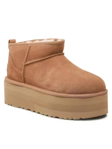 Škornji za sneg Ugg W Classic Ultra Mini Platform rjava