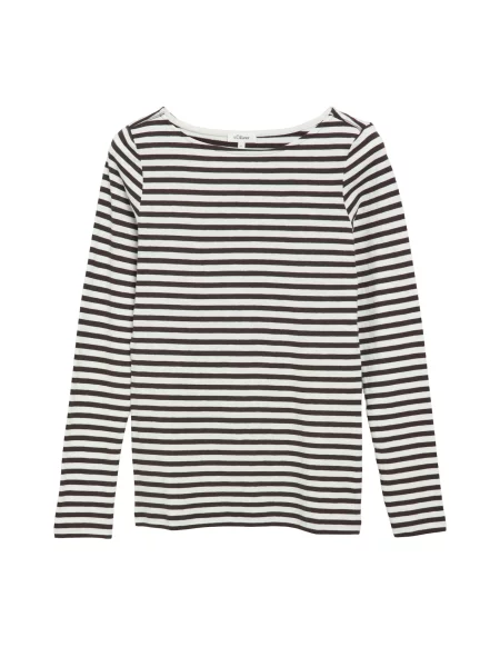 S.Oliver Tricou maro închis alb