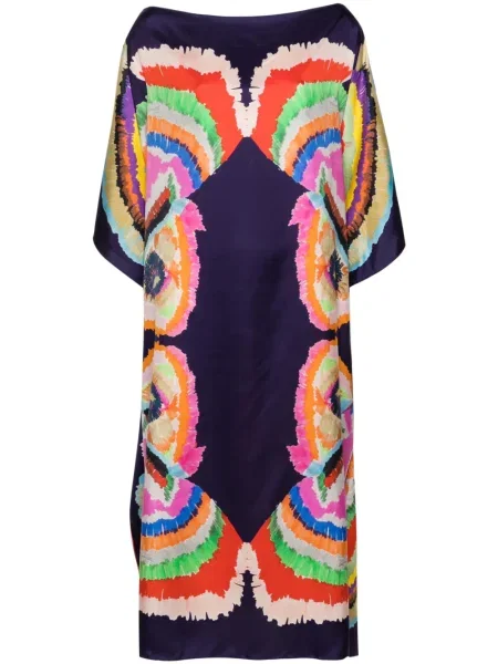 Jedwabna sukienka Rianna + Nina niebieska