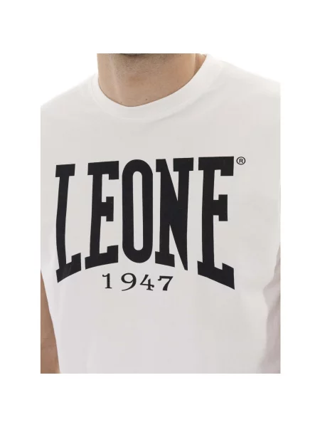 Rövid ujjú rövid póló Leone 1947 autogrammal fehér