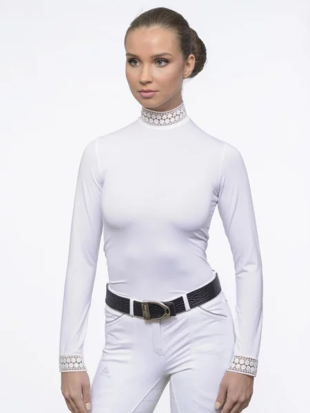 Koszulka jeździecka Bella Lace biała