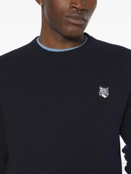 Pulover Maison Kitsune de lână albastru