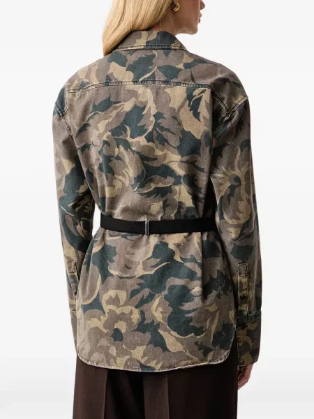 Cămașă Pinko cu imagine cu model camuflaj maro