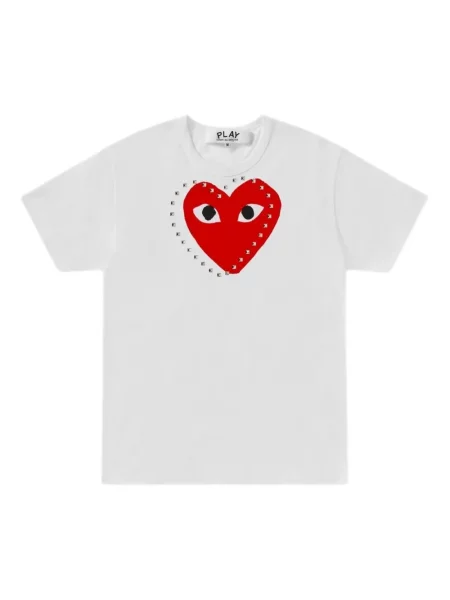 Tricou Comme Des Garcons Play cu imagine alb