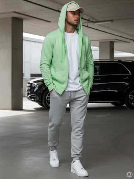 Bluza z kapturem Dstreet miętowa