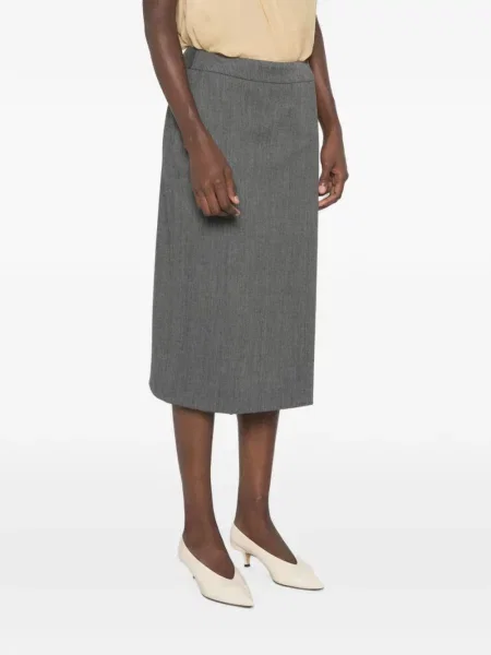 Fustă midi Ermanno Scervino cu model herringbone plic gri