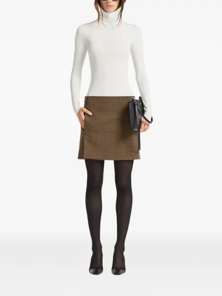 Fusta mini Courreges cu model pepito maro