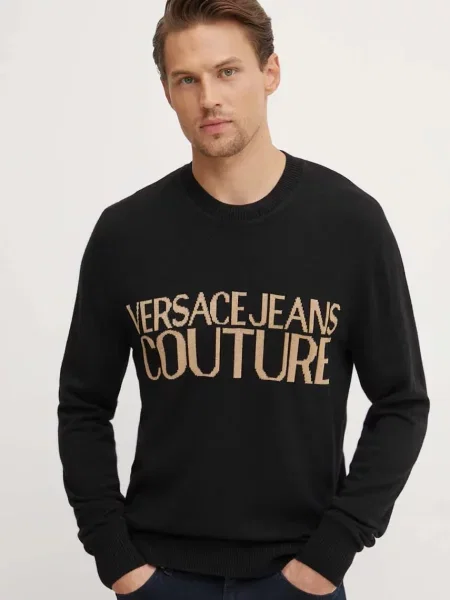 Versace Jeans Couture sweter wełniany czarny