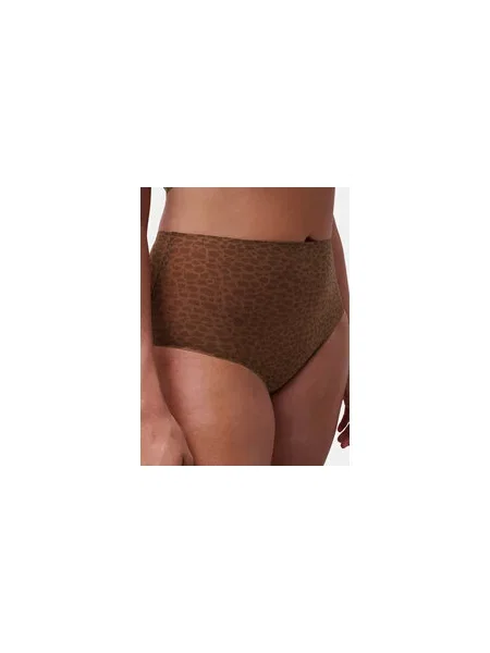 Chantelle Klasične spodnje hlačke z visokim pasom Soft Stretch rjava