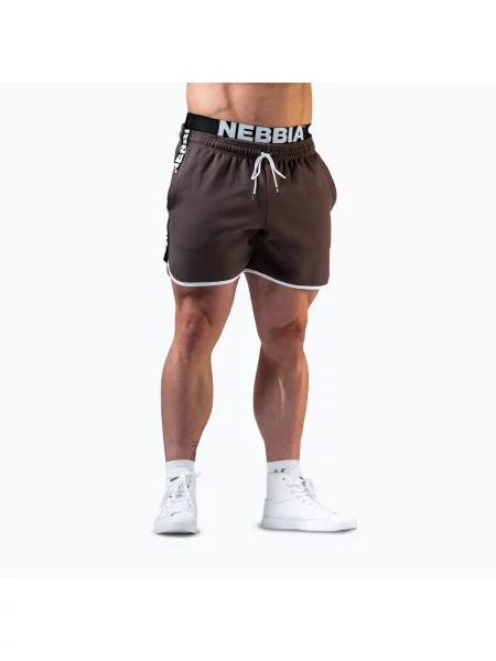 Pantaloni scurți de antrenament pentru bărbați NEBBIA Hero brown maro