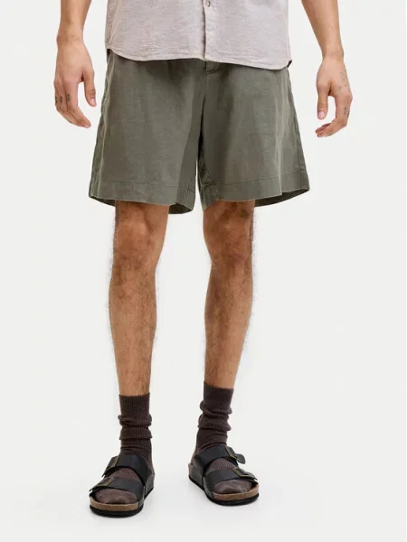 Jack & Jones Σορτς υφασμάτινο Lawrence Σκούρο Wide Leg πράσινο