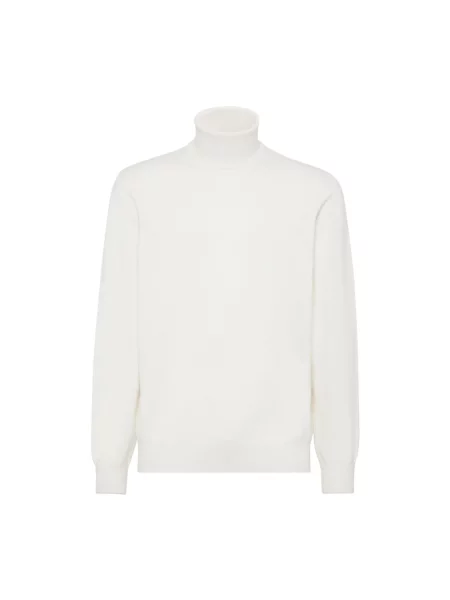 Sweter z golfem Brunello Cucinelli biały