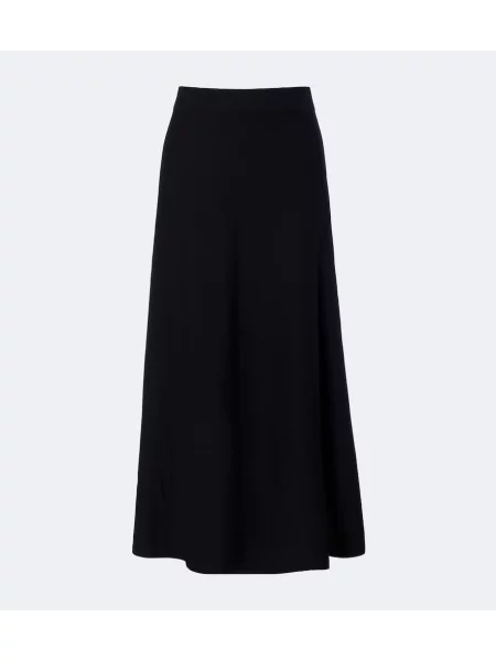 Fustă midi Lisa Yang din cașmir negru