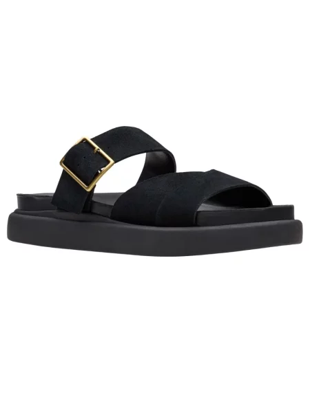 Klapki mules Clarks skórzane czarne