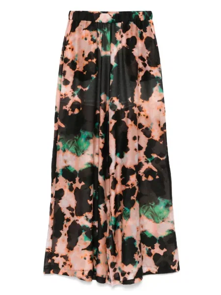 Pantaloni Roberto Collina cu imagine cu imprimeu abstract negru