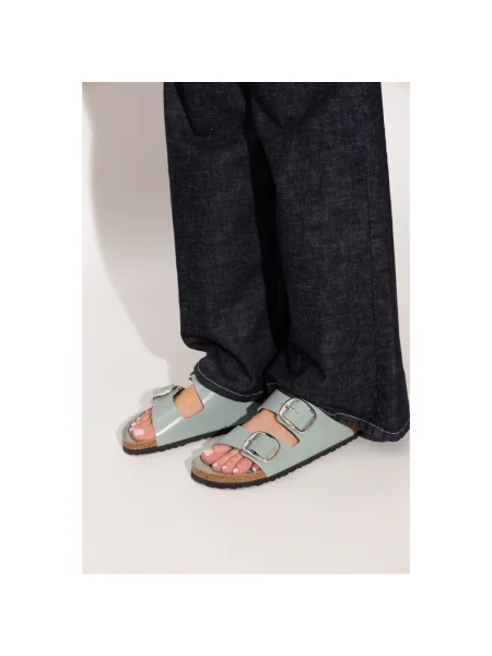 Klapki Birkenstock na sprzączkę zielone
