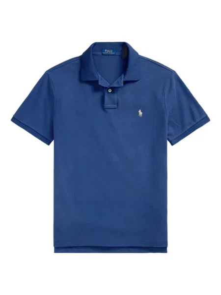 Карирана поло тениска Polo Ralph Lauren с принт поплин бяло