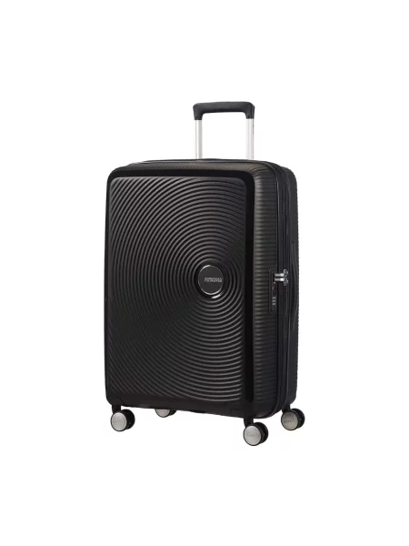 Lniana walizka American Tourister czarna