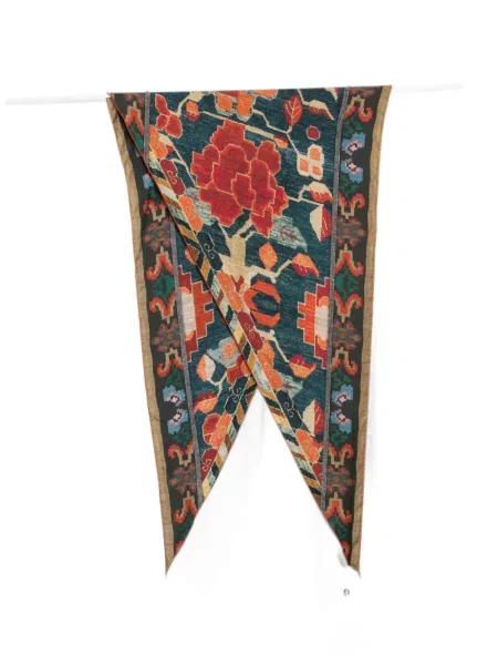 Fular Pierre-louis Mascia cu model floral cu imagine roșu