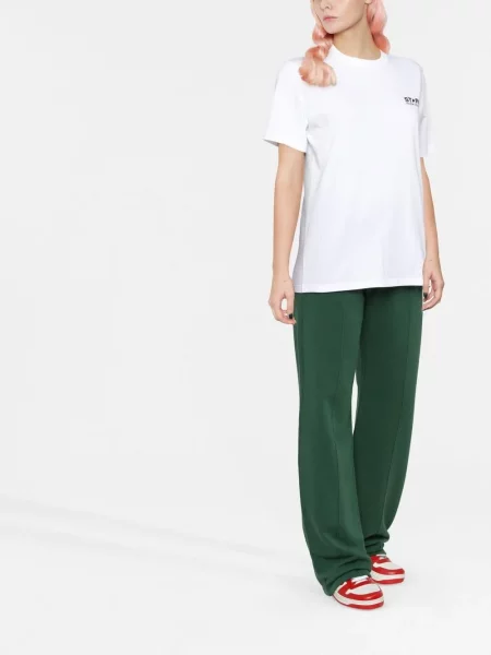 Raštuotas trumpas marškinėliai Golden Goose balta