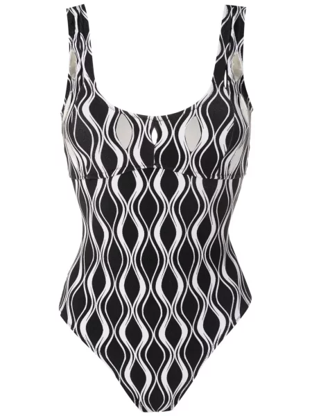 Costum de baie Amir Slama cu imagine negru
