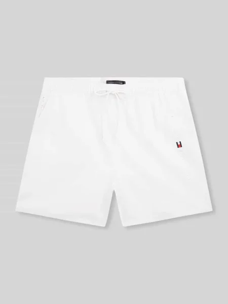 Kąpielówki Tommy Hilfiger z nadrukiem białe
