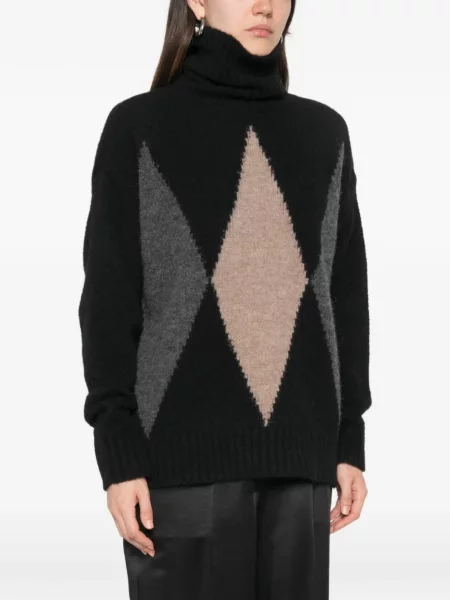 Pulover Jucca cu model argyle negru