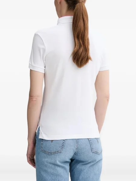Polo The Kooples cu broderie alb