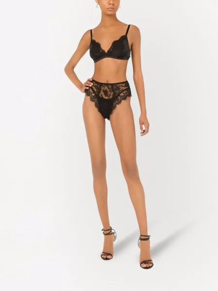Nėriniuotos kelnaitės Dolce & Gabbana juoda