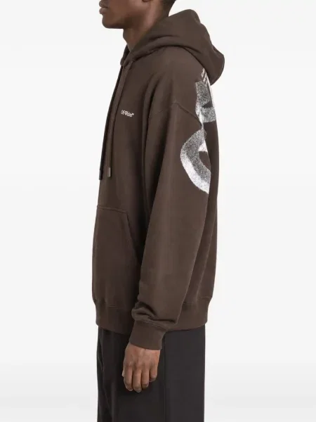 Hanorac cu glugă Off-white cu autograf alb
