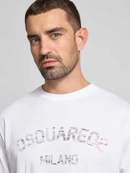 T-shirt z nadrukiem z logo Dsquared2 biała