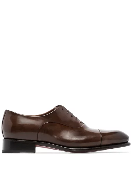 Oxford Santoni cu șireturi din dantelă maro