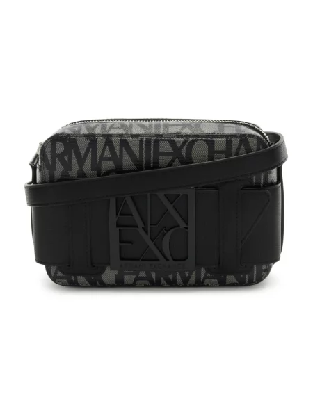 Torebka crossbody Armani Exchange z nadrukiem czarna